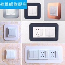 Kwi Young Butterfly Acrylic Switch Decorative Wall Applique Home Socket Protective Sleeve Snap-free adhesive Panel sheltering creativity