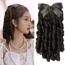 Court Princess Roman Roll Wig Spiral Vintage Curls Republic of China Evening Ceremony Big Shanghai Miss plug comb Ponytail roll