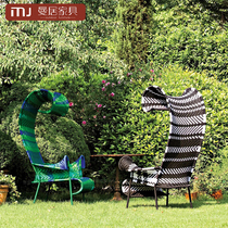 Outdoor sofa courtyard waterproof sunscreen terrace rattan chair outdoor garden leisure rattan chair Creative single rattan sofa