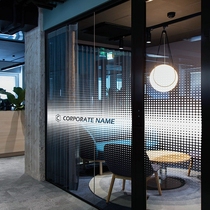 Custom modern office dot Gradient glass sticker partition UV simple geometric electrostatic transparent frosted film