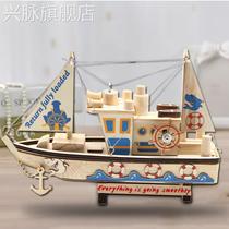 Wooden music sailing boat seafaring series eight-sound box birthday gift pirate ship wooden model crafts