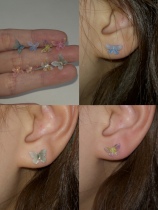 POXFFEE Acc ear piercing light butterfly earrings gradient butterfly earrings