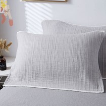 Net red pillow towel cotton pair three-layer gauze pillow headscarf simple non-slip cotton adult European couple pillow towel