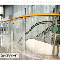 304 stainless steel stair handrail Guardrail railing column Villa modern indoor balcony terrace u channel Tempered glass