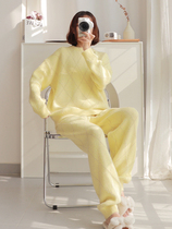 Nourishing Eye Germline ~ pyjamas woman Arctic suede thickened small fragrant wind Coral Suede Warm Home Suit Suit