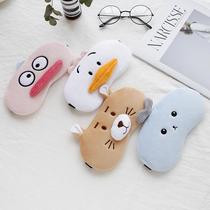  Cute Korean eye mask sleep shading breathable ice compress relieve fatigue Cartoon plush men and women lovers student tide