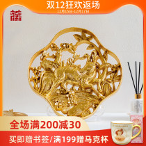 Guangdong Provincial Museum Chaozhou wood carving Gold DIY ornaments fawn hanging paintings Chinese style decorative painting creative gifts