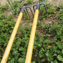 Agricultural grappling hook iron rake agricultural tool grappling hook rake three or four tooth rake loose soil Harrow turning mud rake garden rake