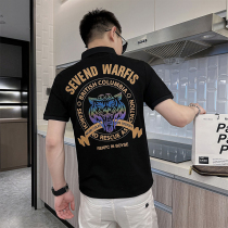 LEECKEAN Tiger Head High-end Stereo Printing Short-sleeved Polo Shirt Men T-shirt Summer Thin Tide Reduction