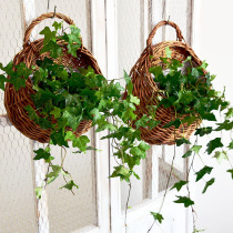 Woven flower pot green plant wall hanging weaving bamboo woven European wall hanging flower pot hanging wall flower basket flower arrangement hanging rattan flower pot