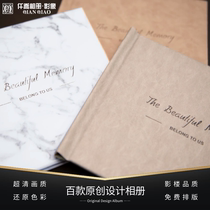 Photo album custom couple photo studio high-end wedding leather photo book Baby album making wedding photo finishing book