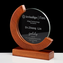 Solid Wood crystal trophy custom creative high-end commemorative trophy customized honor team excellent staff medal customization