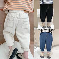  Boys jeans spring 2021 new western style spring and autumn childrens pants trousers Korean baby casual trend