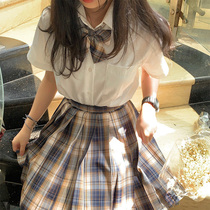 Bears skirt JK uniform skirt Genuine full set of original Japanese students JK grid skirt Short skirt Summer short sleeve jk suit