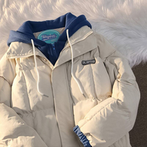 American harbor wind fake two cotton clothes female ins winter loose couple bread clothes oversize thick cotton coat