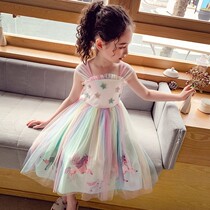 Girls dress summer dress 2020 new childrens style chiffon improved Hanfu princess dress girls suspender skirt