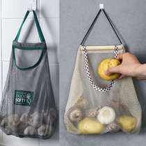 Hanging storage mesh bag moisture-proof breathable kitchen hollow hanging bag portable handle storage bag