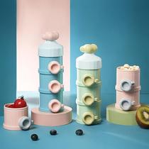 Small jelephant baby milk powder case Sub-grid portable large capacity outgoing sealing multilayer split multi-functional storage box