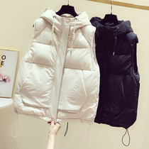 2021 autumn and winter New down cotton vest womens short hooded vest Korean version of loose versatile waistcoat coat
