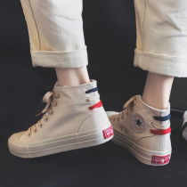 Hong Kong 2021 Summer New Harajuku ulzzang high-top canvas canvas shoes female Korean version of Joker cloth shoes student board shoes