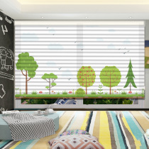 Blinds Intelligent electric Shangri-La curtains Living room study Bathroom shading waterproof free perforated soft yarn curtain