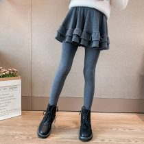 Girls spring dress new foreign air skirt outside wearing 2022 new childrens clothing online red CUHK child fake two pieces of underpants