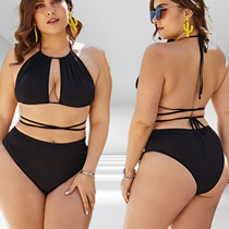 Plus sizes 5xl black ribbon bikini plus size black bikini sexy split swimsuit