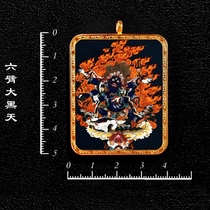 Tibetan hand-painted thangka pendant void hidden bodhisattva puxian zakiram thousand hands avalokiteshvara amitabha Buddha honmei Buddha