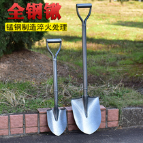 Spade Spade Outside the agricultural user All-steel thickened digging vehicle-mounted field with small steel spade Household manganese steel snow removal spade