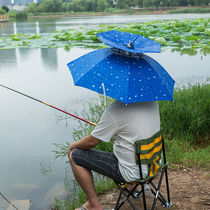 Umbrella hat Hat umbrella Fishing head fishing umbrella thickened folding outdoor double-layer sunshade rain hat