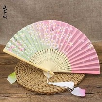 Dress folding fan fan female Chinese style female fan ancient style folding fan children paper fan female fresh female girl