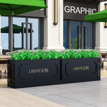 Outdoor Wrought iron flower box combination planting trough partition Commercial street cafe flower rack Hotel custom flower bed custom