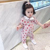 1 baby jumpsuit 0-18 months male and female baby cotton long sleeve Ha clothes pajamas newborn climbed clothing spring and autumn