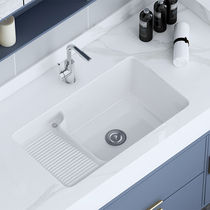  Balcony laundry basin under-table basin sink with washboard large ultra-deep pool ceramic sink