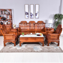 Red Wood Furniture Flowers Pears Wood Elephant Head Sofa Six Pieces Of Hedgehog Purple Sandalwood All Solid Wood Chinese Style Sofa Small Family