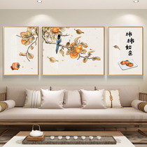 Everything is like a new Chinese living room decoration painting sofa background wall hanging painting triple painting meaning good Chinese style mural painting