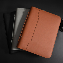 A4 Leather multi-function folder board Business zipper bag Manager folder Sales department measuring room with calculator talking folder Loose-leaf sales folder receiving book Talking folder Custom printable LOGO