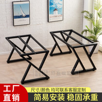 Customized iron table leg stent metal desktop frame meeting table leg tea several rock marble rock tablet paste foot