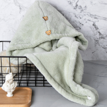 Dry hair hat female double layer thick super absorbent quick-drying cute shower cap 2021 new dry hair towel shampoo headscarf