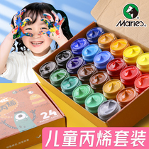 Malink Propylene Paint 50ml12 Color Suit Small Boxed Childrens Kindergarten Painted Graffiti Painting Hand-painted Diy Stones Shoes Creative Propylene Waterproof Sunscreen Not Falling 24 Thrones Finger Painting