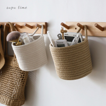 Hanging cotton thread woven storage basket snacks cosmetics storage basket childrens toys bedside debris storage basket basket basket