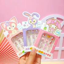 New nails with children girls cute fake nails students wearing from sticky removable nails baby nails