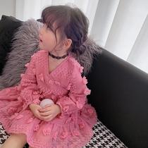 Girl dress spring princess dress one year old female baby baby three year old girl skirt childrens clothes Spring and Autumn New