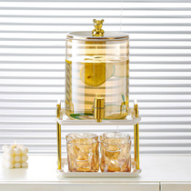 Cold kettle with faucet high temperature resistant glass household water storage cold water bottle fruit tea cold brew beverage juice barrel set