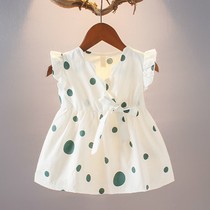 Girls summer dress 2021 New Baby foreign style children summer cotton skirt female baby princess dress
