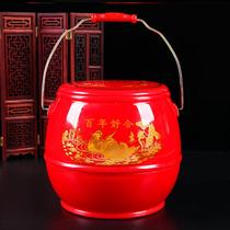Three-piece dowry three pieces of happy bucket female Fangbao barrel set festive wedding room kit married son-in-law