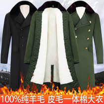 Sheepskin army cotton coat male fur integrated winter long cold Northeast old-fashioned labor insurance thick warm cotton coat