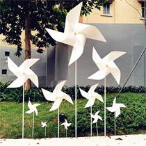 Pure White Four Leaves Large Windmill Wedding Dress Shooting Props Windmills Decoration Outdoor Rotating Nursery Toys Small Windmills
