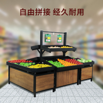 Tonghao supermarket fruit shelf display rack commercial vegetable shelf fruit shop inclined multi-layer Zhongdao cabinet pile head