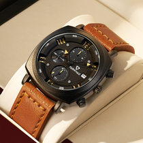 Machuafie Swiss square motion Trend men watches waterproof quartz watch machinery Top